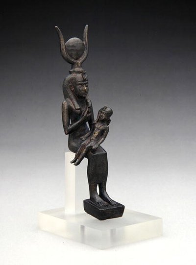 Isis with Harpocrates, 7th-4th century BC by Late Period Egyptian