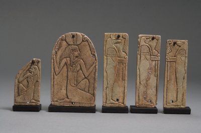 Plaques of Maat, Nephthys and sons of Horus, Late Dynastic Period by Late Period Egyptian