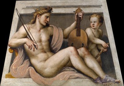 Apollo with Cupid by Lattanzio Gambara by Lattanzio Gambara