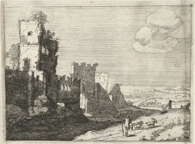 Goatherd by a Castle Moat by Laurens Barata