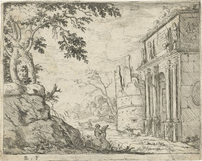 Draftsman at the Ruins of a Triumphal Arch by Laurens Barata