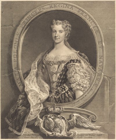Marie Leszczynska of Poland, Queen of France by Laurent Cars after Carle Van Loo