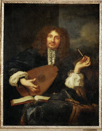 Man Playing the Lute by Laurent Fauchier