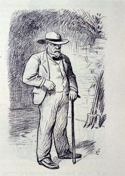 Portrait of Louis Pasteur (1822-1895) in his property in Villeneuve-l