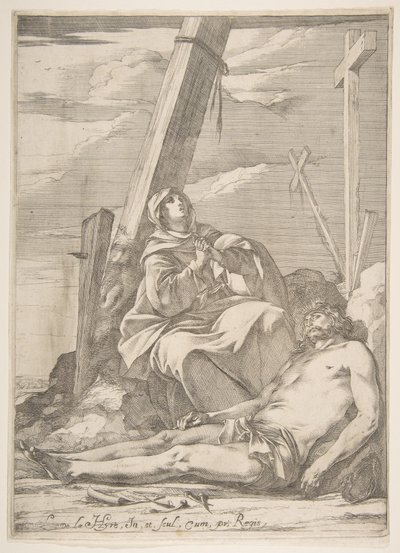 Christ and the Virgin at the Foot of the Cross by Laurent de la Hyre