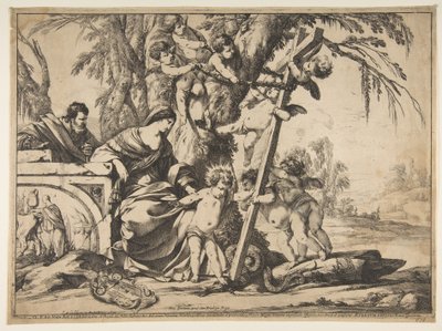 Holy Family with Christ Child Stepping on Serpent by Laurent de la Hyre