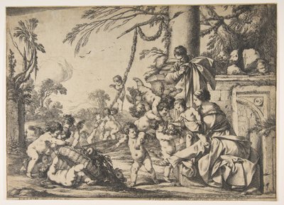 The Virgin and Christ Child Served by Angels by Laurent de la Hyre