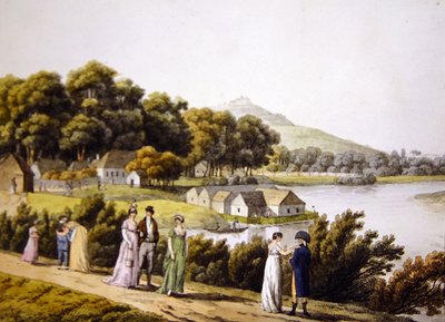 View of the Brigittenau district and of the river Danube from the Augarten side by Laurenz (after) Janscha