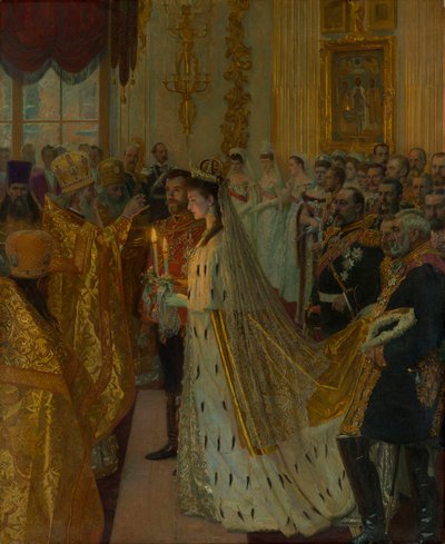 The Wedding of Tsar Nicholas II and the Princess Alix of Hesse-Darmstadt on November 26, 1894, 1895 by Laurits Regner Tuxen