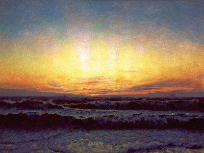 The North Sea in Stormy Weather. After Sunset. Højen by Laurits Regner Tuxen