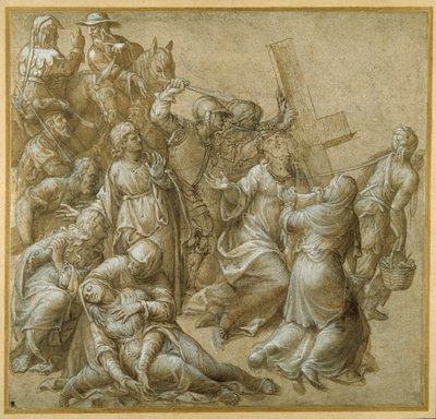 Christ bearing His Cross encounters St Veronica by Lavinia (attr. to) Fontana