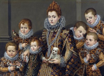 Portrait of Bianca degli Utili Maselli with Her Six Children by Lavinia Fontana