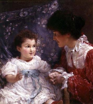 Portrait of Mrs George Lewis and her daughter Elizabeth by Lawrence Alma Tadema