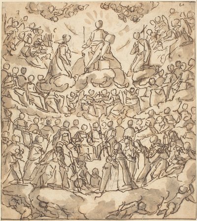 The Blessed in Paradise with the Virgin and St. John the Baptist before God by Lazzaro Tavarone