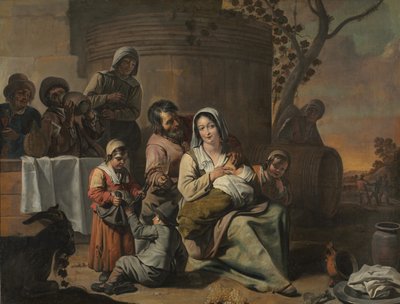 Vintage Scene and Peasant Children Dancing, 1650s by Le Nain
