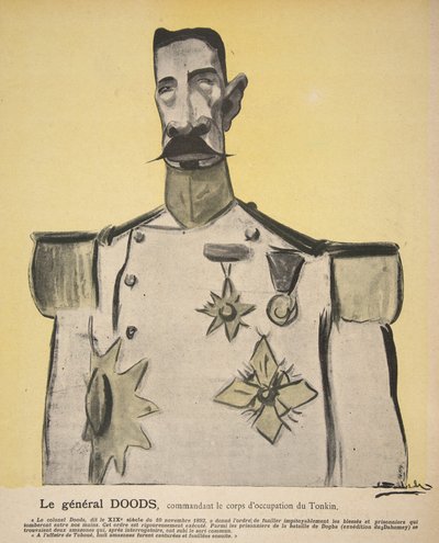 General Doods, commandant the occupation corps of Tonkin, illustration from 