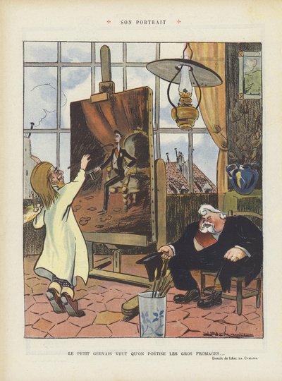 His portrait. Illustration for Le Rire by Leal de Camara