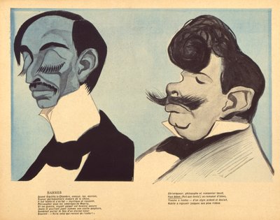 Maurice Barres and Paul Adam, caricatures from 