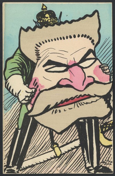 Postcard, Satirical in Colors, ca. 1905: Germany Prussia, Patriotism - Jaures Jean - Illustration by Leal de Camara by Leal de Camara