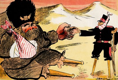 The Future Alliance - We should have started like this! - Russian and Japan shake hands. 1904 by Leal de Camara