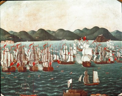English Ships in the Bay of Rio de Janeiro by Leandro Joachim