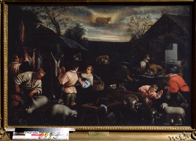 April. Sheep Shearing. Symbol of Taurus in the Sky by Leandro da Ponte Bassano