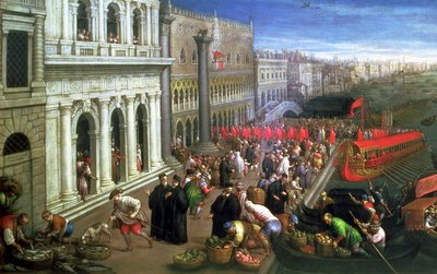 Riva degli Schiavoni, Venice (detail) by Leandro da Ponte Bassano