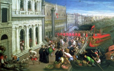 The Riva degli Schiavoni, Venice by Leandro da Ponte Bassano