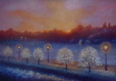 Frosty Riverside, Eel Pie Island, Thames River, 2023 by Lee Campbell