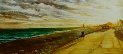 Golden Future, 2001 Lovers on seashore by Lee Campbell