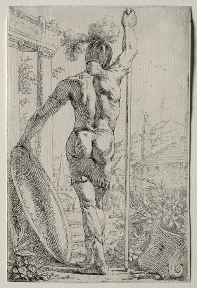 A Soldier Standing, Seen from Behind by Leendert van der Cooghen
