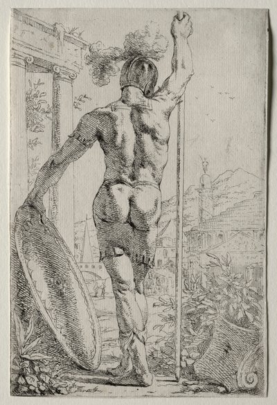 A Soldier Standing, Seen from Behind by Leendert van der Cooghen