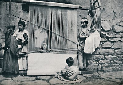 Kabyle Weavers and Native Loom, Northern Algeria by Legrand