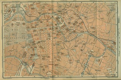 Map of Berlin Center, from a Travel Guide Baedeker