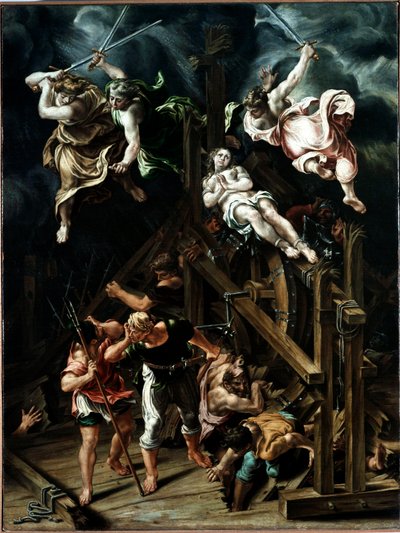 The Martyrdom of St. Catherine. Painting by Lelio Orsi, 1560. Modena, Galleria Estense by Lelio Orsi da Novellara