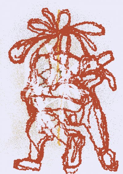 Ancient Tribal Figure by Lembayung senja studio [Vintage Poster]