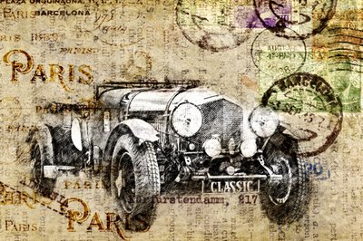 Antique Car by Lembayung senja studio [Vintage Poster]