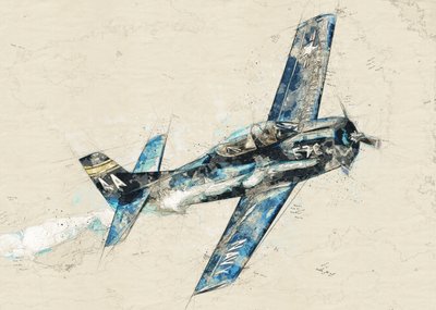 Blue Warbird Flight by Lembayung senja studio [Vintage Poster]