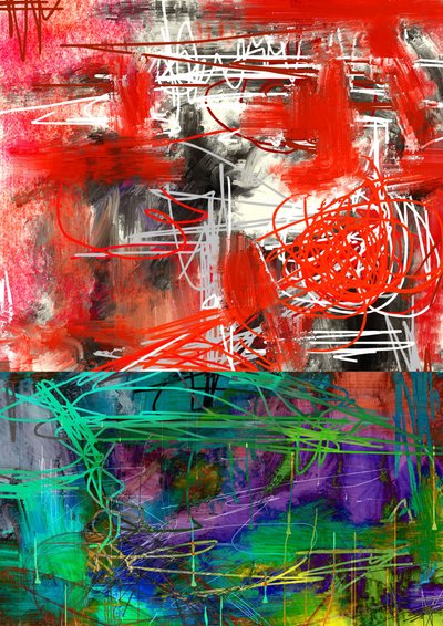 Chaotic Color Split by Lembayung senja studio [Vintage Poster]