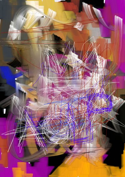 Chaotic Modern Abstract by Lembayung senja studio [Vintage Poster]