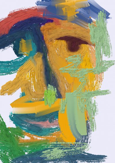 Colorful Abstract Face by Lembayung senja studio [Vintage Poster]
