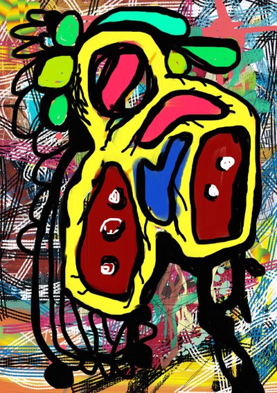 Colorful Graffiti Creature by Lembayung senja studio [Vintage Poster]
