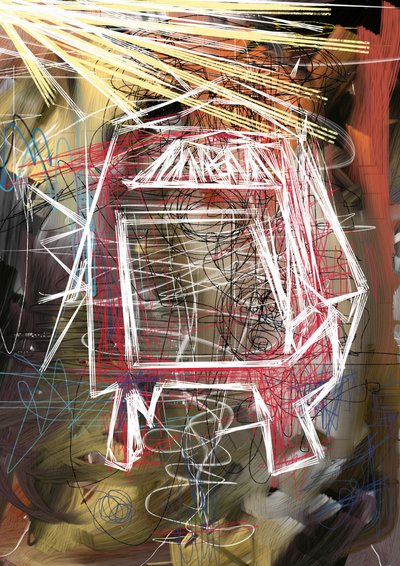 Energetic Geometric Abstract by Lembayung senja studio [Vintage Poster]