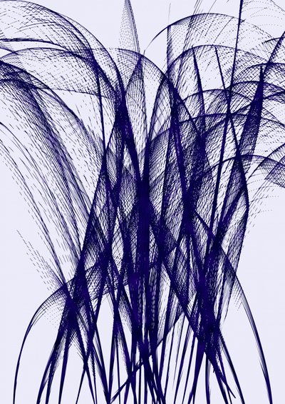 Flowing Indigo Movement by Lembayung senja studio [Vintage Poster]