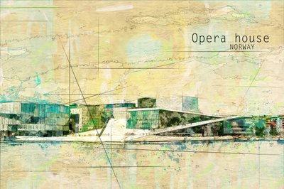 Oslo Opera House Norway by Lembayung senja studio [Vintage Poster]