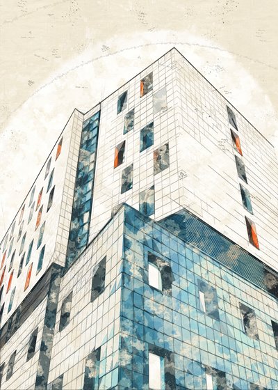 Urban Architectural Sketch by Lembayung senja studio [Vintage Poster]