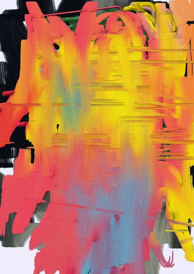 Vibrant Abstract Strokes by Lembayung senja studio [Vintage Poster]