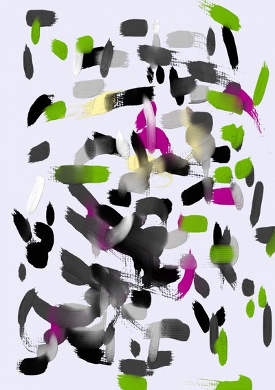 Vibrant Abstract Strokes by Lembayung senja studio [Vintage Poster]