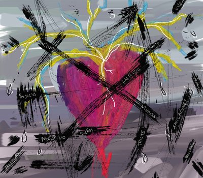 Wounded Heart Thoughts by Lembayung senja studio [Vintage Poster]