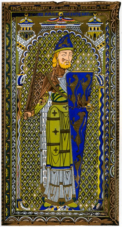 Representation of the enamel effigy of Geoffrey V on his tomb at Le Mans Cathedral by Lemercier